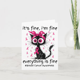 Het is prima ik ben prima zwarte kat roze lint bor kaart