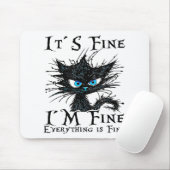 Het is prima in prima alles is prima grappig zwart muismat (Met muis)