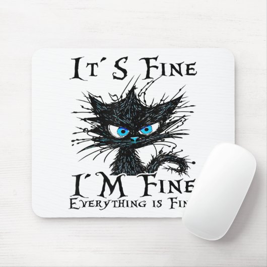 Het is prima in prima alles is prima grappig zwart muismat (Met muis)