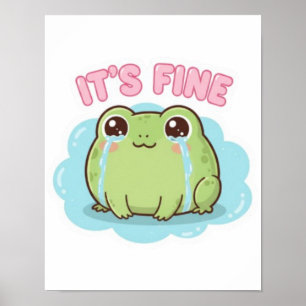 Het Is Prima Kikker Poster Schattige Huilende Kikk