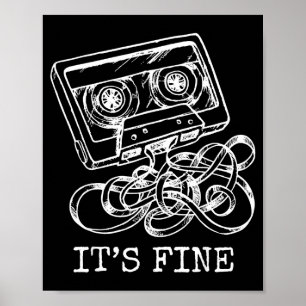 Het is prima retro cassetterecorder 90's muziek poster