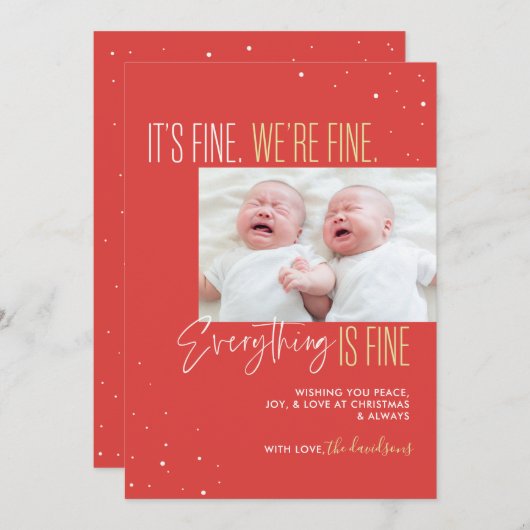 Het is prima Wij zijn prima Alles is prima Feestdagenkaart (Voorkant / Achterkant)