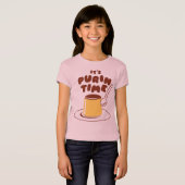 Het is Purin Time! (Bruin) プリン T-shirt (Voorkant volledig)
