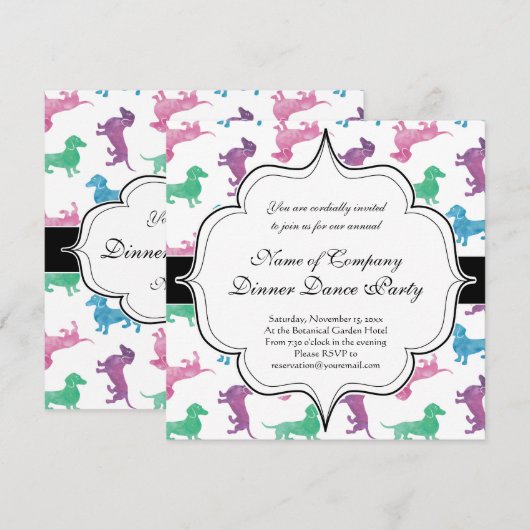 Het is Raining Dachshunds Kaart (Voorkant / Achterkant)