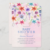 Het is Raining Flowers Invitation Kaart (Voorkant / Achterkant)