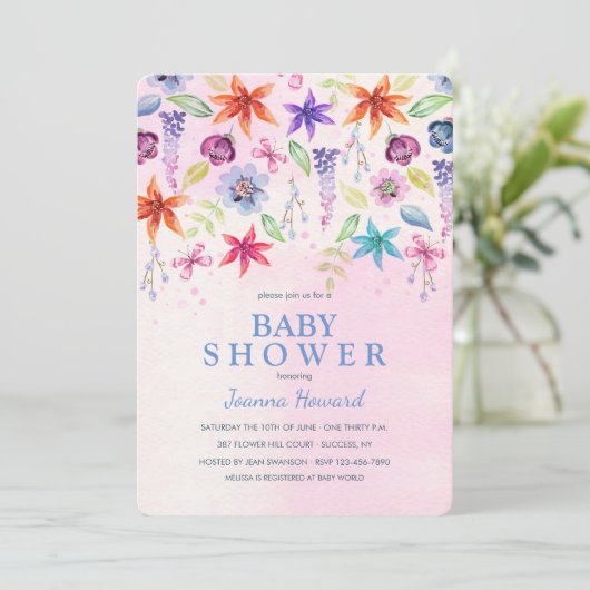 Het is Raining Flowers Invitation Kaart (Staand voorkant)