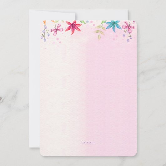 Het is Raining Flowers Invitation Kaart (Achterkant)