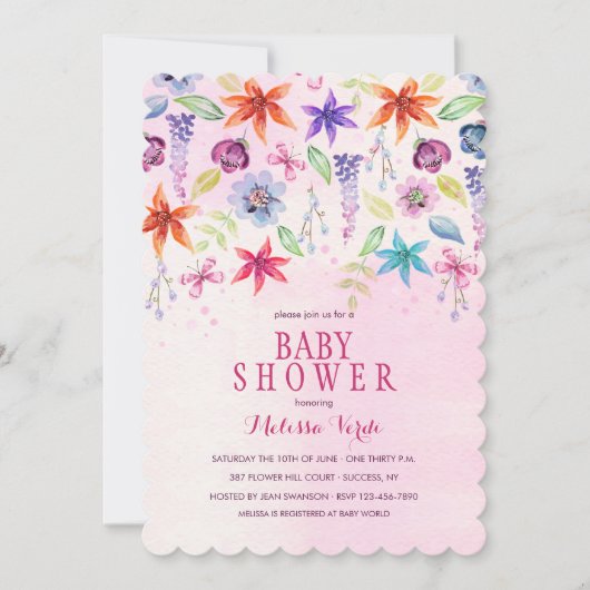 Het is Raining Flowers Invitation Kaart (Voorkant)