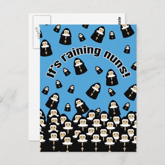 Het is Raining Nuns Briefkaart (Voorkant / Achterkant)