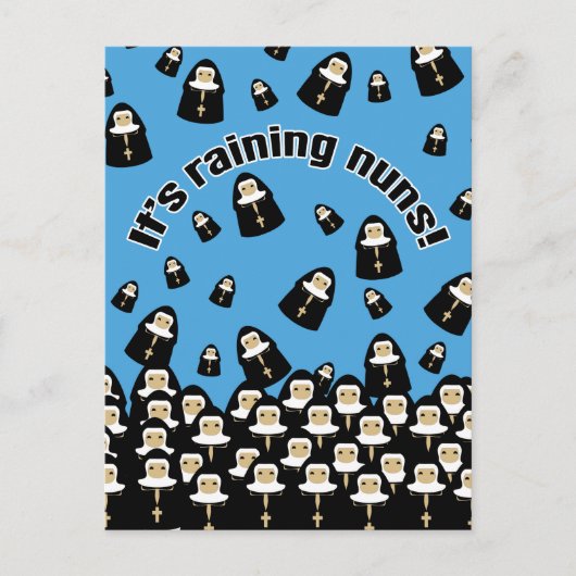 Het is Raining Nuns Briefkaart (Voorkant)