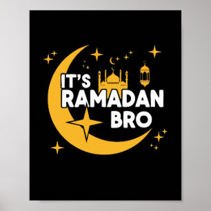Het is Ramadan Bro Gelukkig Vasten Islamische Halv Poster