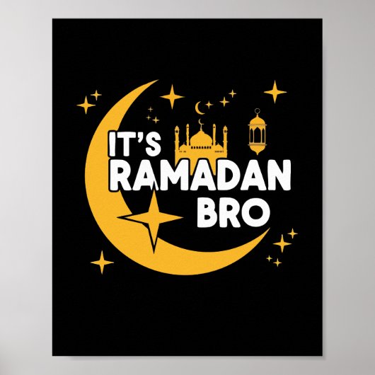 Het is Ramadan Bro Gelukkig Vasten Islamische Halv Poster (Voorkant)