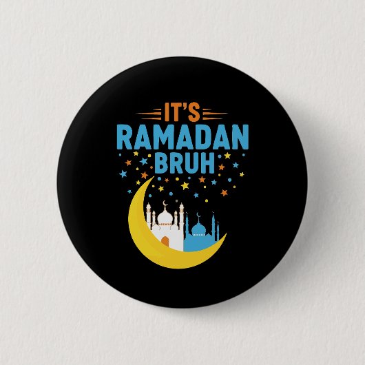 Het is Ramadan Bruh Moslim Ramadan Mubarak Eid Man Ronde Button 5,7 Cm (Voorkant)
