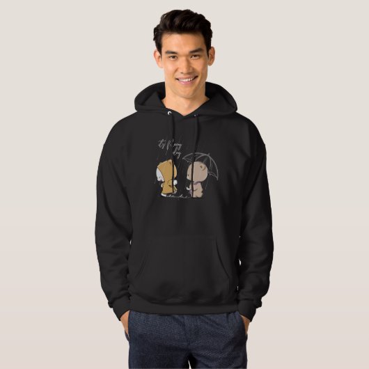 Het is regenachtige dag | MANNEN Hoodie (Voorkant volledig)