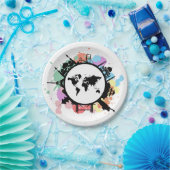 Het is reistijd papieren bordje (Feest)