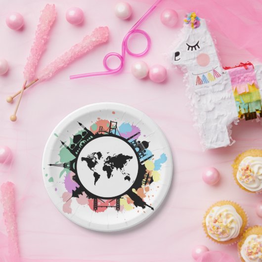 Het is reistijd papieren bordje (Feest)