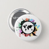 Het is reistijd ronde button 5,7 cm (Voorkant /achterkant)