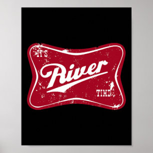 Het is Rivier Tijd Grappige Visvangst Poster