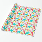 Het is Roar Birthday Dinosaurs Cadeaupapier (Uitgerold)