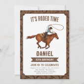 Het is Rodeo Time Cowboy verjaardag Kaart (Voorkant)