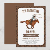 Het is Rodeo Time Cowboy verjaardag Kaart (Voorkant / Achterkant)