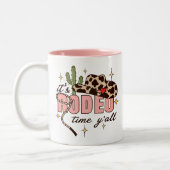 Het is Rodeo Time Y'all Tweekleurige Koffiemok (Links)