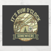 Het is Rum O'clock Ergens Grappige Vakantie Bier Etiket (Enkel label)