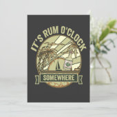 Het is Rum O'clock Ergens Grappige Vakantie Kaart (Staand voorkant)