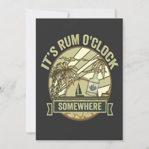 Het is Rum O'clock Ergens Grappige  Vakantie Kaart