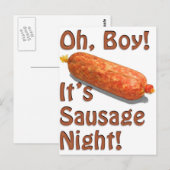 Het is Sausage Night. Briefkaart (Voorkant / Achterkant)