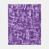 Het is Schattigee en Paarse Patterned 🤍 Fleece Deken (Voorkant)