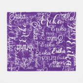 Het is Schattigee en Paarse Patterned 🤍 Fleece Deken (Voorkant (Horizontaal))