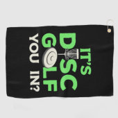 Het is Schijf Golf. Golfhanddoek (Horizontaal)