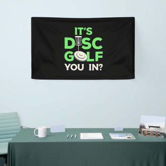 Het is Schijf Golf. Spandoek (Beurs)