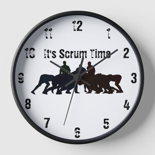 Het is Scrum Tijd Wandklok (Voorkant)