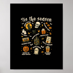 Het Is Seizoen Kerstman Hoed Retro Vintage Poster