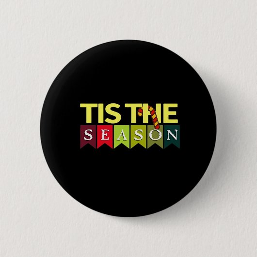 Het Is Seizoen Kerstmis Kerstman Grappig Trendy Ronde Button 5,7 Cm (Voorkant)