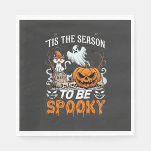 Het Is Seizoen Om Griezelig Halloween Pompoen Spoo Servet