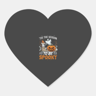 Het Is Seizoen Om Spooky Halloween Pompoen Geest T Hart Sticker