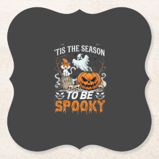 Het Is Seizoen Om Spooky Halloween Pompoen Geest T Kartonnen Onderzetters