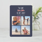 het is seizoen vier foto vakantie kerstkaart (Staand voorkant)