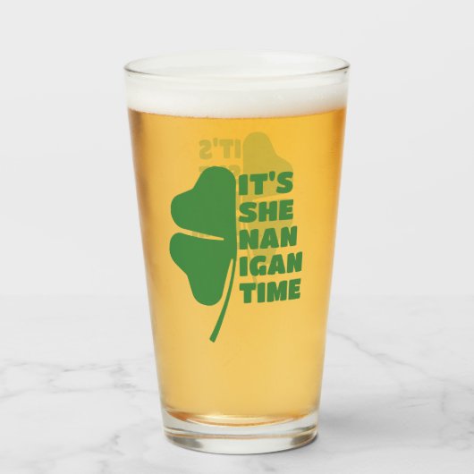 Het is Shenanigan Time St Patrick's Day Half Clove Glas (Voorkant gevuld)