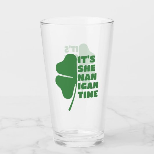 Het is Shenanigan Time St Patrick's Day Half Clove Glas (Voorkant)