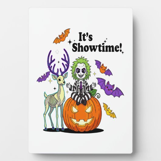 Het is Showtime Grappige Halloween Fotoplaat (voorkant)