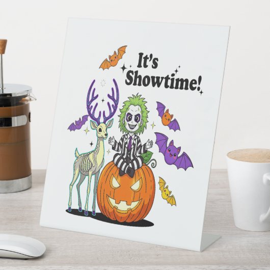 Het is showtime grappige Halloween Reclamebord Met Voetstuk (Insitu)