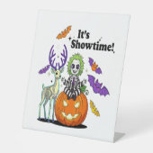 Het is showtime grappige Halloween Reclamebord Met Voetstuk (Voorkant)