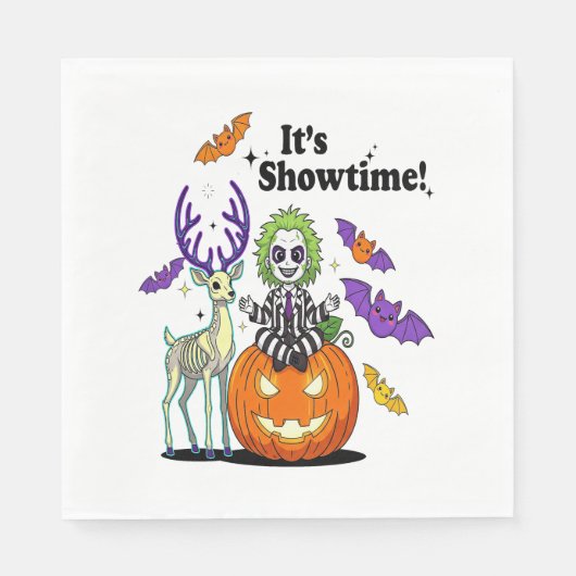 Het is Showtime Grappige Halloween Servet (Voorkant)