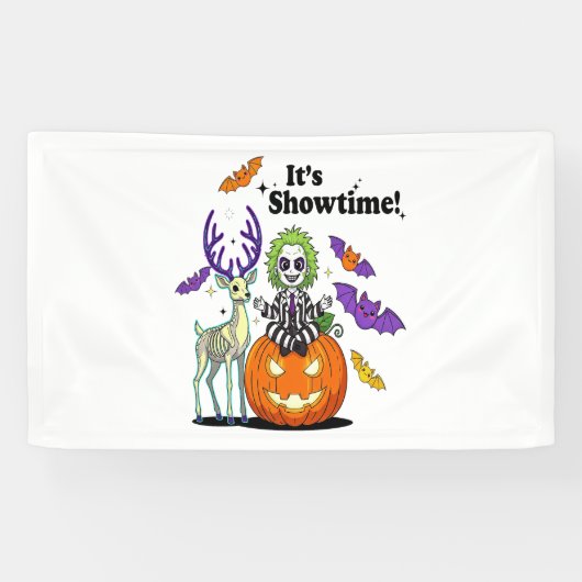 Het is Showtime Grappige Halloween Spandoek (Horizontaal)