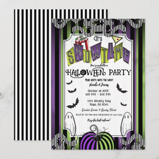 Het is Showtime Halloween Film Kostuum Feest Kaart (Voorkant / Achterkant)