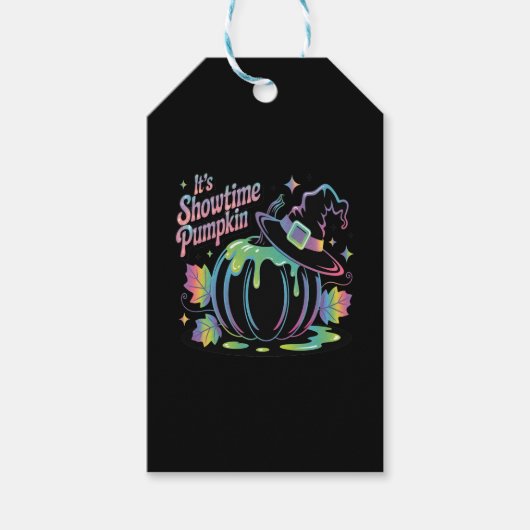 Het is Showtime Pumpkin Pet Pumpkin Cadeaulabel (Voorkant)